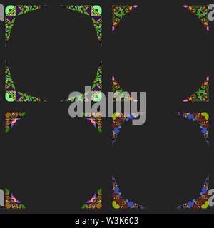 Gebogene Stein Mosaik Seite Ecke Design Set - vektor design elemente Stock Vektor