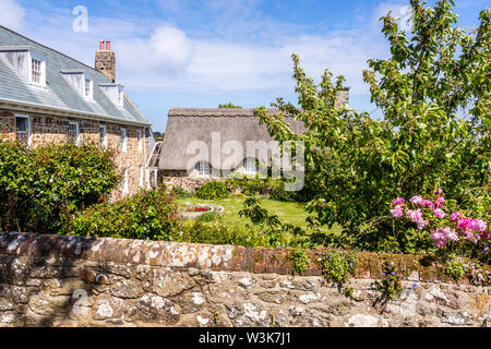 Heiligen Farm, ein restauriertes traditionelles Bauernhaus in Icart, Guernsey, Kanalinseln, Großbritannien Stockfoto