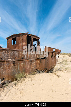 Moynak Schiff Friedhof, Moynaq, Usbekistan Stockfoto