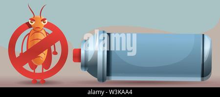 Spray Kakerlake Konzept Banner. Cartoon Illustration von spray Kakerlake vektor Konzept Banner für Web Design Stock Vektor