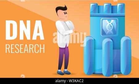 Die moderne DNA-Forschung Konzept Banner. Cartoon Illustration der modernen DNA-Forschung vektor Konzept Banner für Web Design Stock Vektor