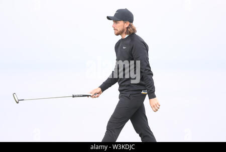 England's Tommy Fleetwood während der Vorschau Tag drei der Open Championship 2019 im Royal Portrush Golf Club. Stockfoto