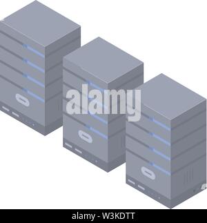 Server Rack auf das Symbol Isometrische Stil Stock Vektor