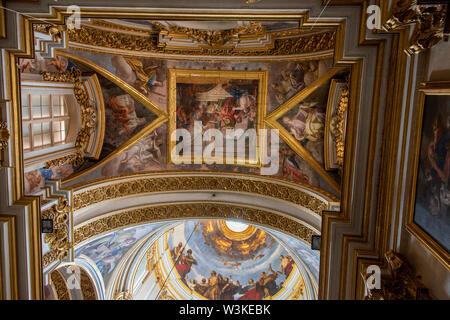 Europa, Malta, historischen Mdina. Innenraum der Kathedrale von Saint Paul aka St. Paul's Cathedral oder Mdina Cathedral. Stockfoto