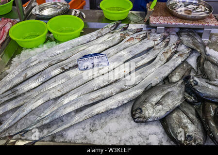 Der Fischmarkt in Olhão ist der größte Fischmarkt in der Algarve, Portugal Stockfoto