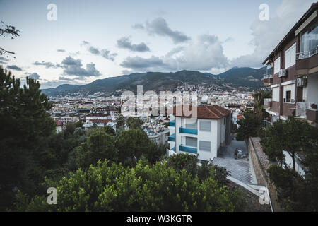 Abend Straßen von Alanya, Türkei, Antalya, Bezirk Stockfoto