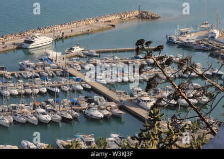 Touristische Hafen in Sidi Bou Said (Tunesien) Stockfoto