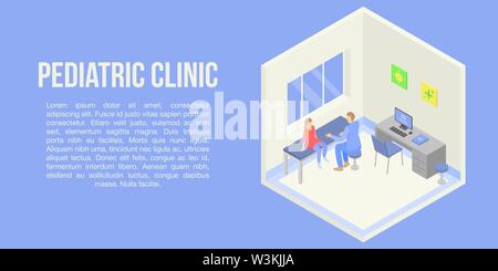Pädiatrische Klinik Konzept Banner, isometrische Stil Stock Vektor