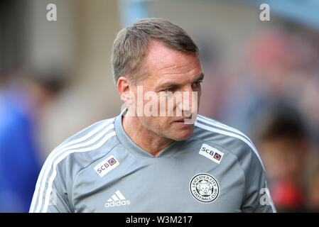 Leicester City Manager Brendan Rodgers während der Vorsaison Freundschaftsspiel bei glanford Park, Scunthorpe. Stockfoto