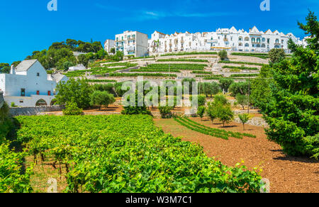 Malerische Anblick in Locorotondo, Provinz Bari, Apulien (Puglia), Süditalien. Stockfoto