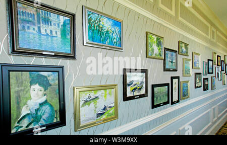 An der Wand der Kunst auf dem amerikanischen herzogin Stern rad Riverboat der American Queen Steamboat Company am Ohio River. Stockfoto