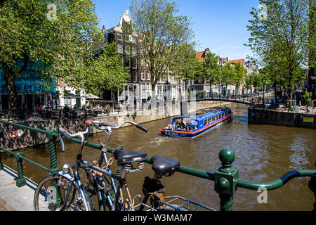 Amsterdam, Niederlande, Stadtzentrum, Altstadt, Canal Cruise, Brouwersgracht, Stockfoto