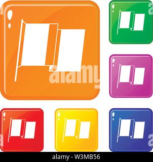 Flagge von Irland Icons Set Vector Farbe Stock Vektor