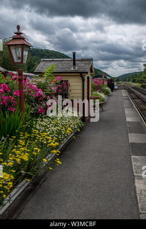 Bahnhof Levisham, North Yorkshire, England, Großbritannien Stockfoto