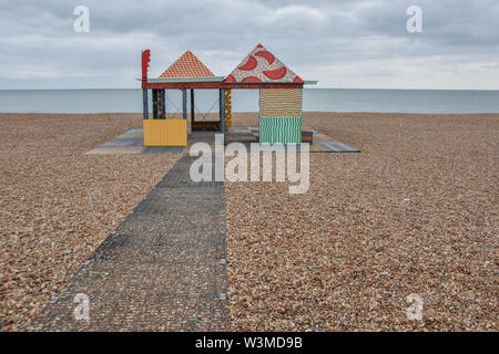 Die Casa Anacaona, am Strand von Folkestone, Kent, Großbritannien im Juli 2019 Stockfoto