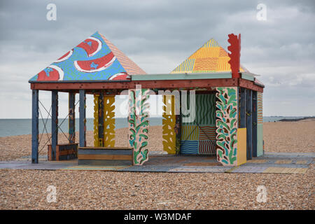 Die Casa Anacaona, am Strand von Folkestone, Kent, Großbritannien im Juli 2019 Stockfoto