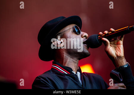 Locarno, Schweiz, 15. Juli 2019 Aloe Blacc live auf Mond und Sterne Festival © Roberto Finizio / alamy Stockfoto