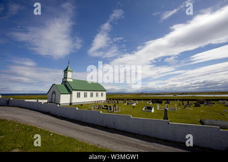 Gardur Kirche, Sudurnes, Island Stockfoto