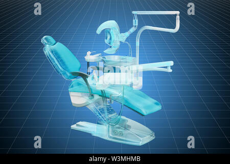 Visualisierung 3D-CAD-Modell der zahnmedizinischen Stuhl, 3D-Rendering Stockfoto