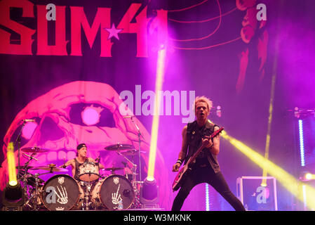 MADRID - 30.Juni: Summe 41 (Band) im Konzert an Download (Heavy Metal Musik Festival) am 30. Juni 2019 in Madrid, Spanien. Stockfoto