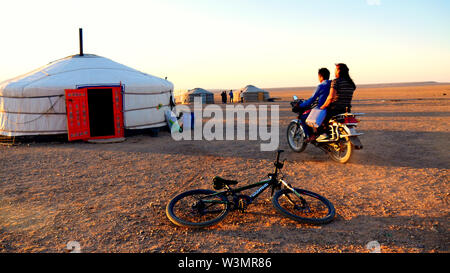 Mongolischen Nomaden Stockfoto