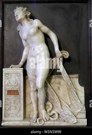 Cleopatra - Euridice von MONOGRAMMIST PE, eventuell Peter Ehemann, 1532, Alabaster auf Schiefer Stockfoto