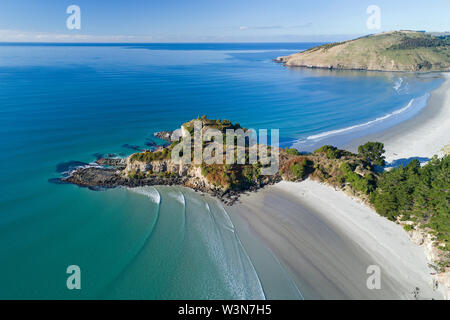 Mapoutahi, historische Maori Pa Ort, Goat Island, Purakanui Bay ...