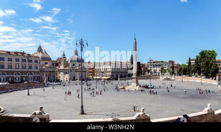 Einen Panoramablick auf die Piazza del Popolo - Rom, Italien Stockfoto