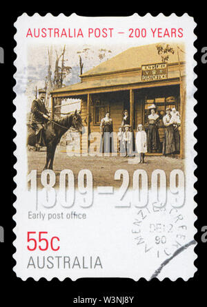 Australien - ca. 2009: Eine australische Briefmarke abgebrochen, die frühen Air Mail - Australia Post 200 Jahre, ca. 2009. Stockfoto