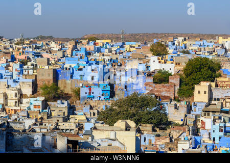 Blick auf die blaue Stadt Jodhpur. Rajasthan. Indien Stockfoto
