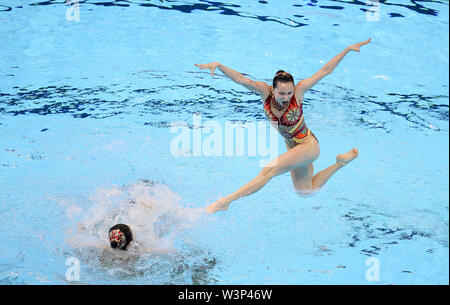 Gwangju, Südkorea. 17. Juli, 2019. Team China konkurrieren während des Künstlerischen schwimmen Team kostenlos vorläufige bei FINA Weltmeisterschaft in Gwangju, Südkorea, am 17. Juli 2019. Credit: Bai Xuefei/Xinhua/Alamy leben Nachrichten Stockfoto