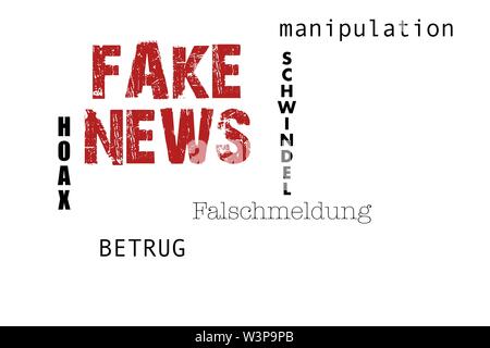 Symbol Bild für das Thema Fake News, Deutschland Stockfoto
