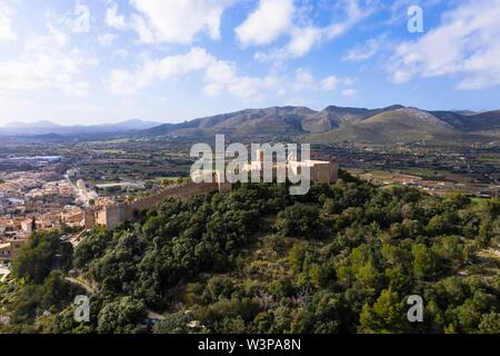 Drone schoß, Castell de Capdepera, Capdepera, Mallorca, Balearen, Spanien Stockfoto