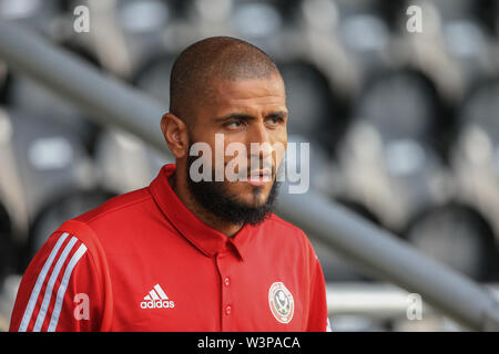 16. Juli 2019, Pirelli Stadium, Burton upon Trent, England; vor Saisonbeginn freundlich, Burton Albion vs Sheffield United: Leon Clarke von Sheffield United Credit: Mark Cosgrove/News Bilder der Englischen Football League Bilder unterliegen DataCo Lizenz Stockfoto