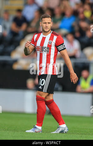 16. Juli 2019, Pirelli Stadium, Burton upon Trent, England; vor Saisonbeginn freundlich, Burton AlBilly Sharp von Sheffield United während des Spiels Credit: Mark Cosgrove/News Bilder der Englischen Football League Bilder unterliegen DataCo Lizenz Stockfoto