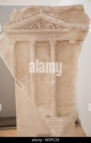 Europa, Italien, Latium, Rom, Ara Pacis Altar, indoor Museum, Relief mit ionischen Tempel Stockfoto