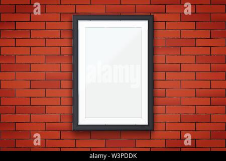 Red brick wall mit Bilderrahmen Stock Vektor