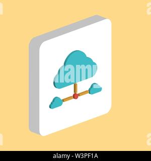 Es Cloud einfachen Vektor icon. Abbildung: Symbol Design Template für web mobile UI-Element. Perfekte Farbe isometrische Piktogramm auf 3d-weißes Quadrat. Es C Stock Vektor