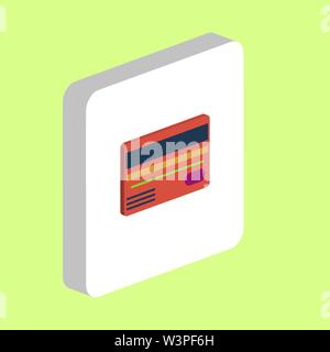 Kreditkarte einfachen Vektor icon. Abbildung: Symbol Design Template für web mobile UI-Element. Perfekte Farbe isometrische Piktogramm auf 3d-weißes Quadrat. C Stock Vektor