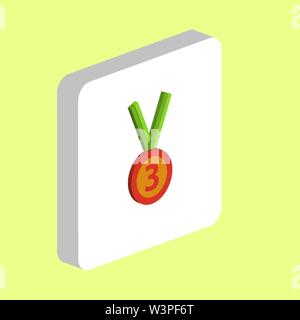 Bronzemedaille einfachen Vektor icon. Abbildung: Symbol Design Template für web mobile UI-Element. Perfekte Farbe isometrische Piktogramm auf 3d-weißes Quadrat. Stock Vektor