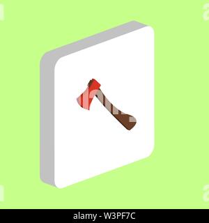 Holzfäller Axt einfachen Vektor icon. Abbildung: Symbol Design Template für web mobile UI-Element. Perfekte Farbe isometrische Piktogramm auf 3d-weißes Quadrat. Stock Vektor