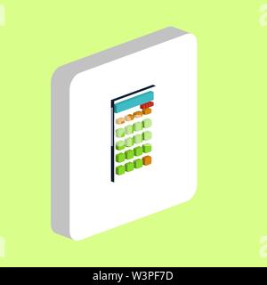 Taschenrechner einfachen Vektor icon. Abbildung: Symbol Design Template für web mobile UI-Element. Perfekte Farbe isometrische Piktogramm auf 3d-weißes Quadrat. Ca Stock Vektor
