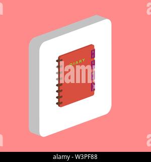 Veranstalter, Tagebuch einfachen Vektor icon. Abbildung: Symbol Design Template für web mobile UI-Element. Perfekte Farbe isometrische Piktogramm auf 3d weiß squa Stock Vektor