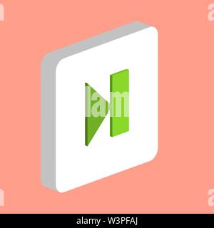 Nächsten Titel einfachen Vektor icon. Abbildung: Symbol Design Template für web mobile UI-Element. Perfekte Farbe isometrische Piktogramm auf 3d weiß squa Stock Vektor