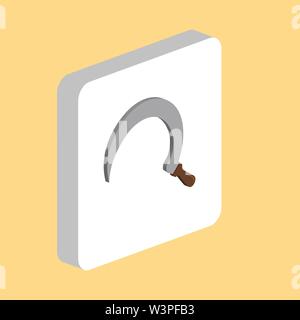 Sichel Sichel einfachen Vektor icon. Abbildung: Symbol Design Template für web mobile UI-Element. Perfekte Farbe isometrische Piktogramm auf 3d-weiss Stock Vektor