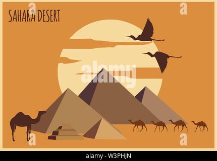 Sahara grafische Vorlage. Vector Illustration Stock Vektor