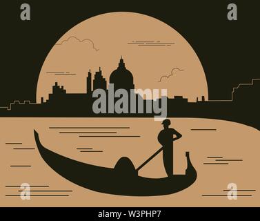Stadt Gebäude grafische Vorlage. Venedig. Vector Illustration Stock Vektor