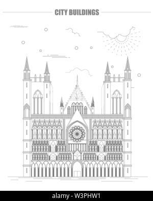 Stadt Gebäude grafische Vorlage. Nidarsdom. Vector Illustration Stock Vektor