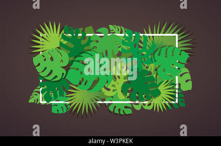 Tropische Blätter Vorlage Hintergrund Vektor-illustration EPS 10. Stockfoto