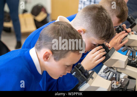 Kinder in der Wissenschaft teilnehmenden Stockfoto